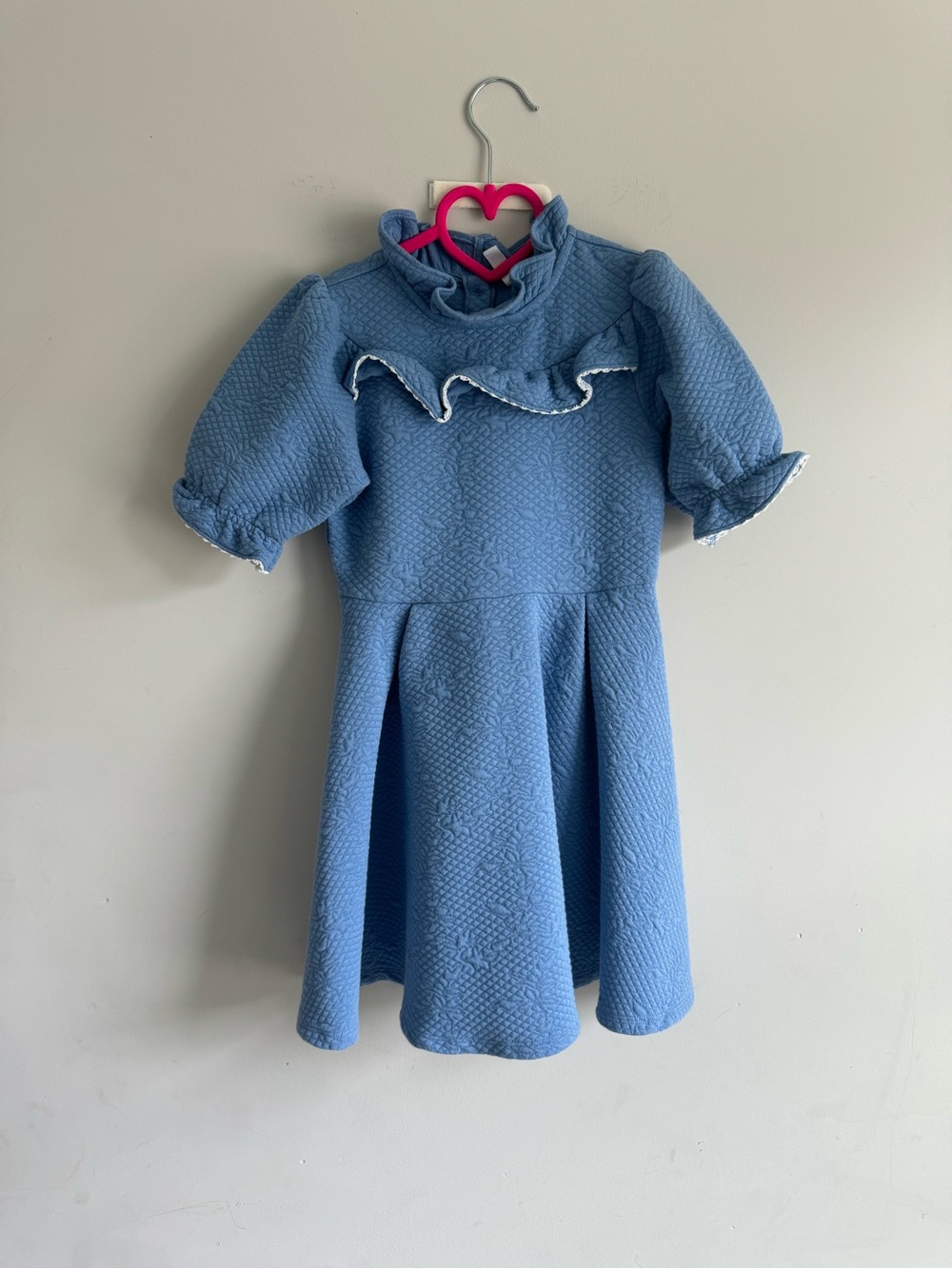 Janie and Jack Blue Quilted Ruffle-Yoke Dress